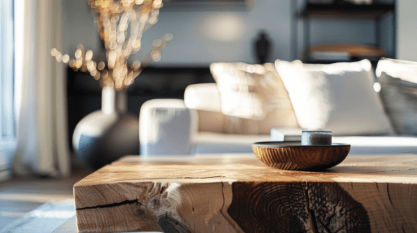 Modern Staged Interior Living Space Close up of modern staged living room interior with neutral tones and natural light